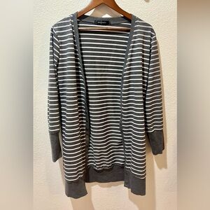 Women’s striped grey and white cardigan